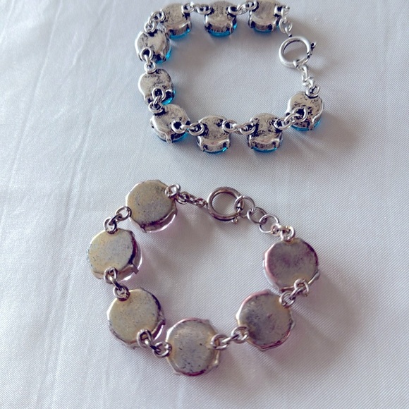 Elegant Pink and Blue Gemstone Bracelets - Picture 5 of 7